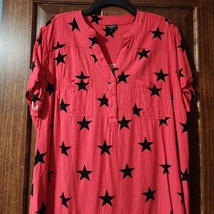 Torrid Harper Rayon Twill Pullover Short Sleeve Blouse